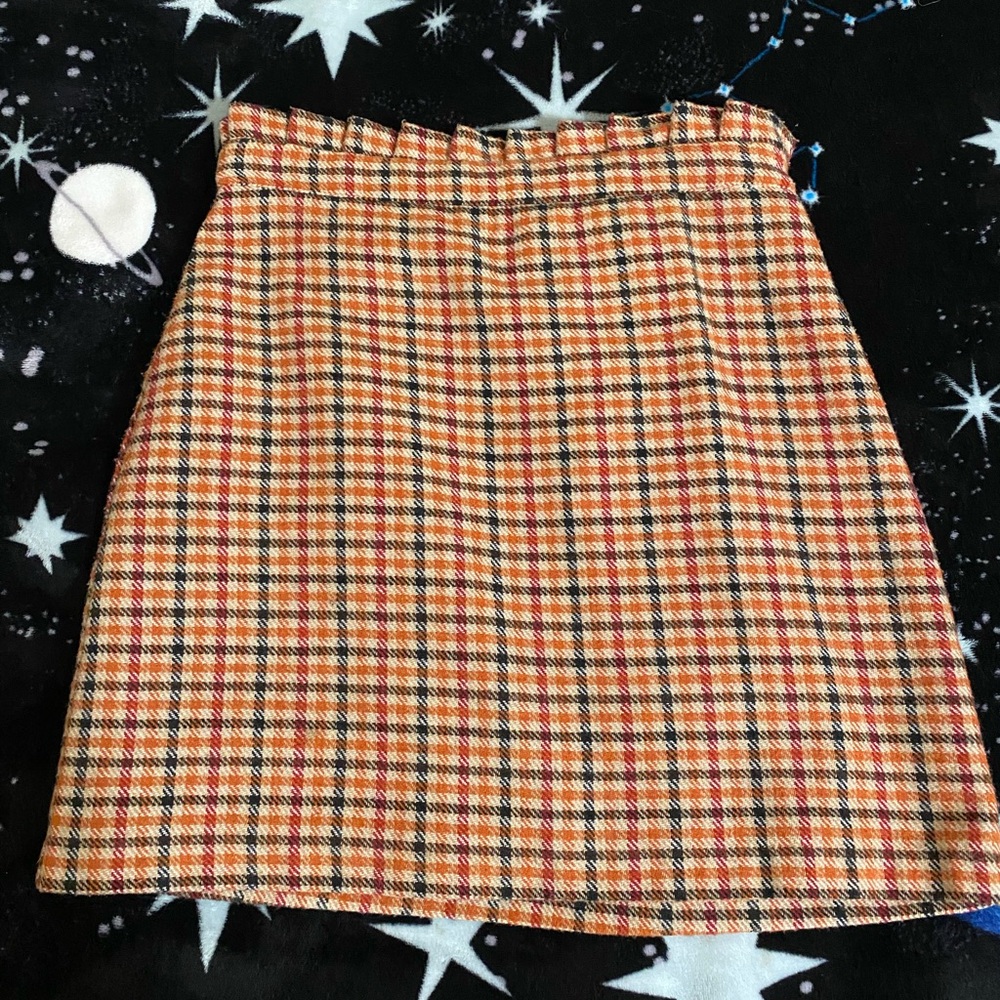 Plaid High Rise Skirt